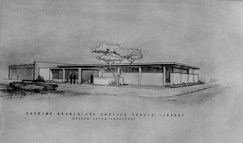 Artist's rendering, Pacoima Branch Library