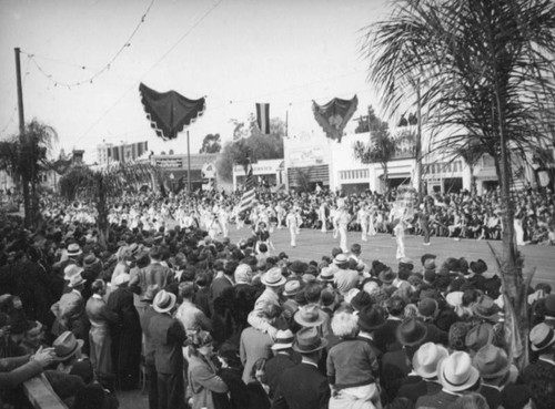 Marching band, 1938 Rose Parade