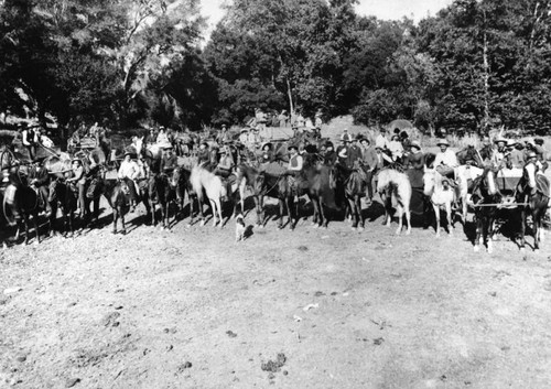 Riders and wagons in Santa Monica Canyon