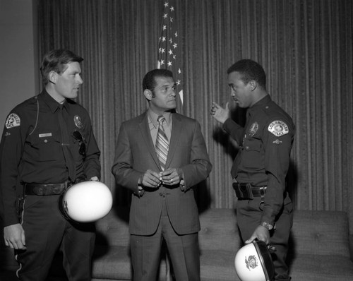 Councilman Billy Mills with LAPD officers