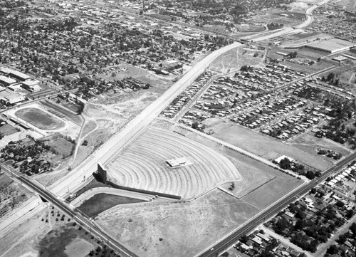 Laurel Drive-In, Pacoima, looking north