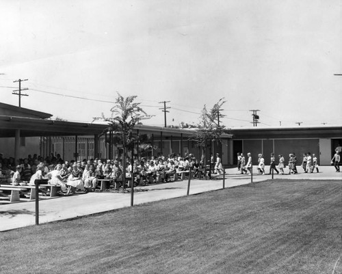 Outdoor lunch at Herrick Avenue School