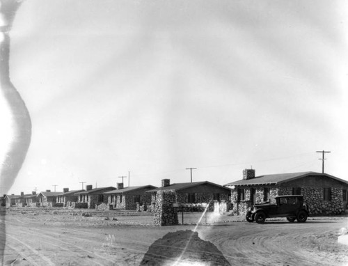 Identical stone bungalows