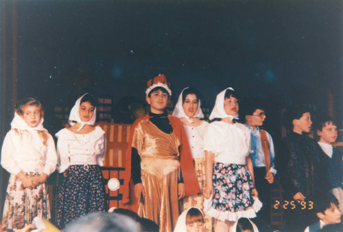 Children in Purim play