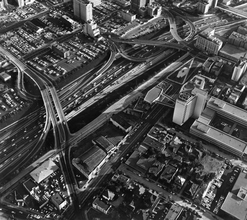 Aerial view of the Harbor Freeway