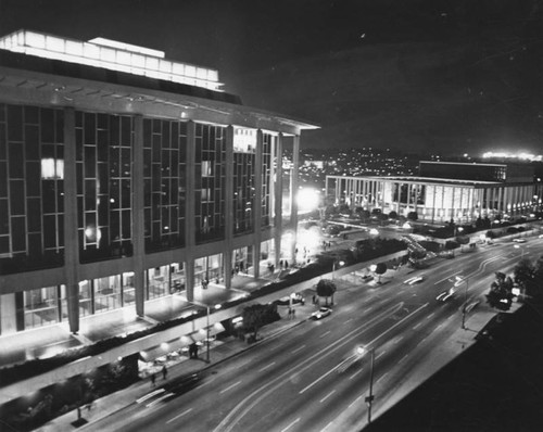 Music Center at night