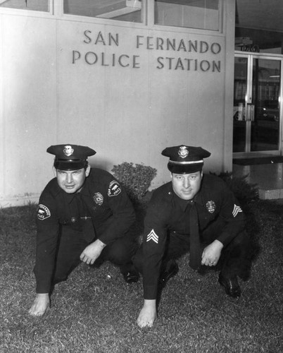 Policeman display football form