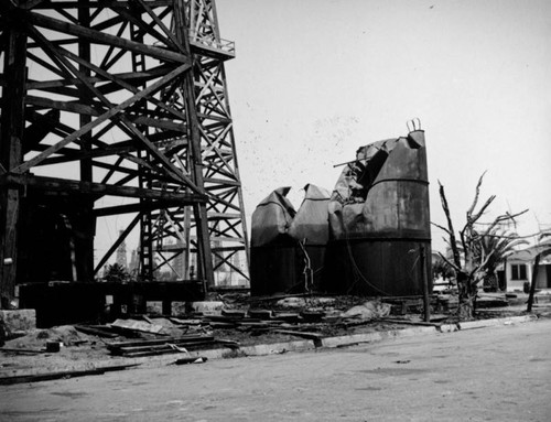 Burned tank, a view