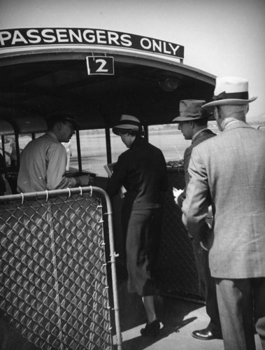 Taking tickets at the Union Air Terminal