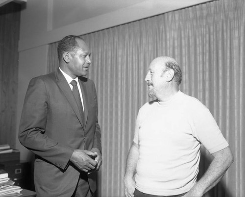 Mayor Tom Bradley and unidentified man