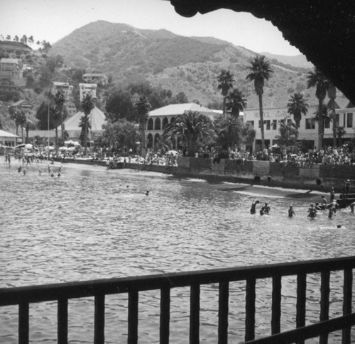 Hotel Mac Rae from across Avalon bay