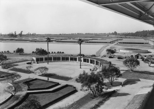 Santa Anita Racetrack paddock and stables, view 12