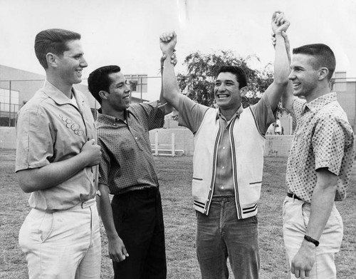 Hail to the City's baseball player-of-the-year, Fred Rico (arms raised)