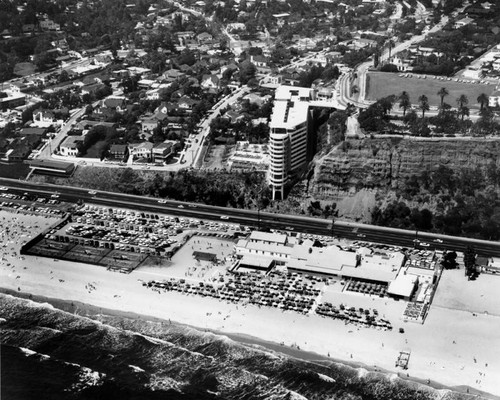 Aerial view, Santa Monica beach