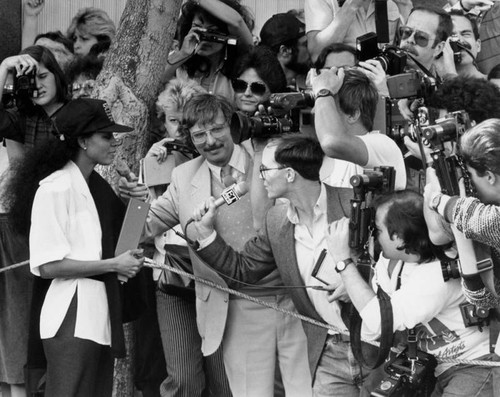 Diana Ross outside Music Center