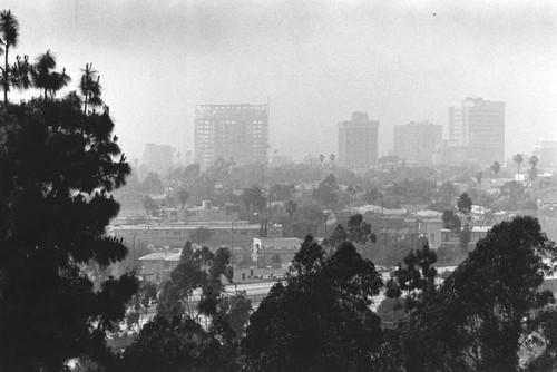 Smog shrouded view of Glendale