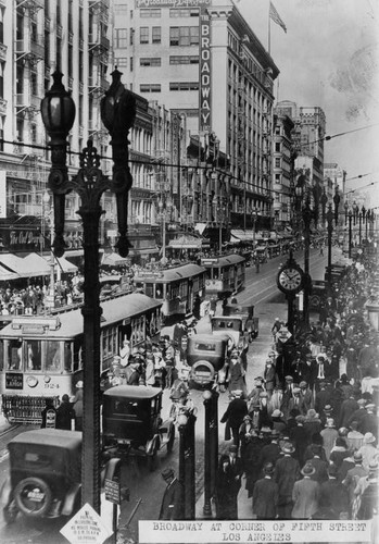 Early view of Broadway and 5th