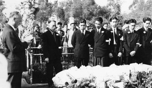 Funeral at a cemetary