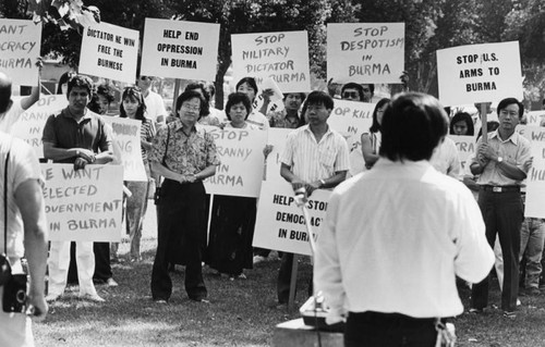 Burmese protest at San Gabriel Municipal Park