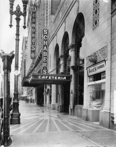 Schaber's Cafeteria and neighboring businesses