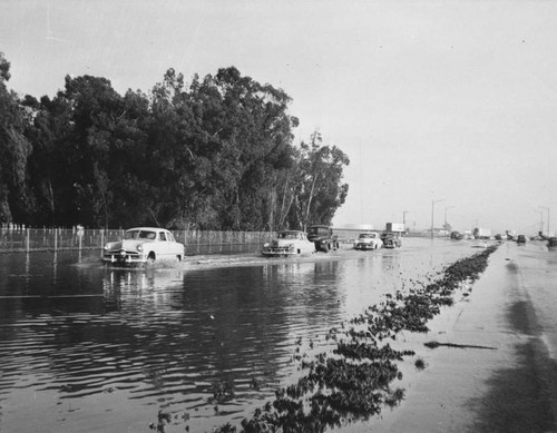 Flooded street after storm