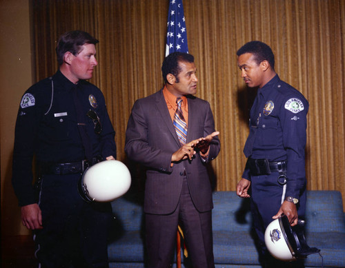 Councilman Billy Mills with LAPD officers