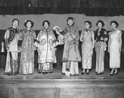 Costumes for Chinese fashion tea at First Congregational Church