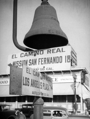 El Camino Real bell marker, San Fernando Rey de Espan~a Mission