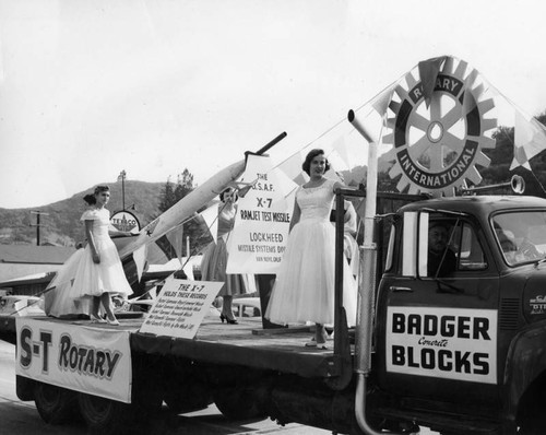 Colorful entries in "Dimes" parade