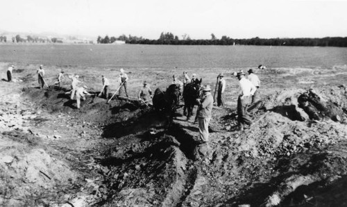 Soil erosion workers at Sherman Institute farm