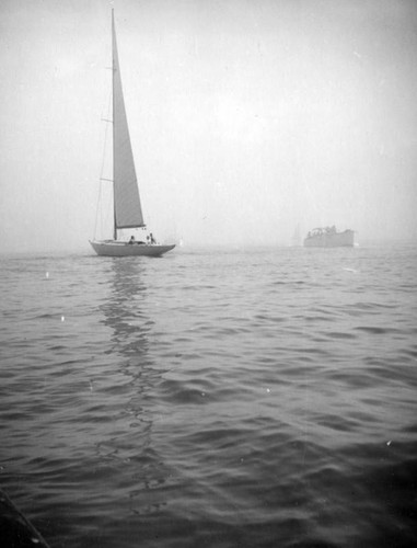 Fog on a Newport Beach sailing trip