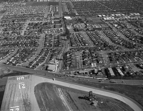 Bundy Drive and National Boulevard, looking east