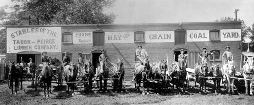 Wagons at Tabor-Peirce Lumber Co