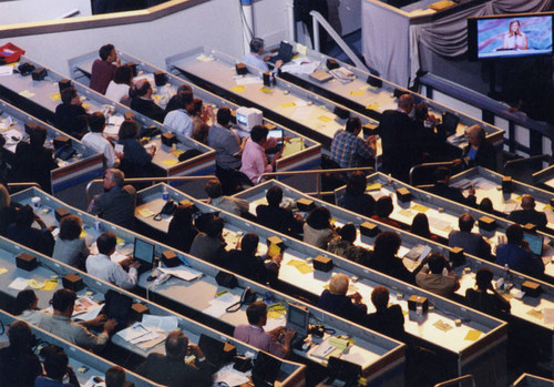 Delegates inside the Staples Center