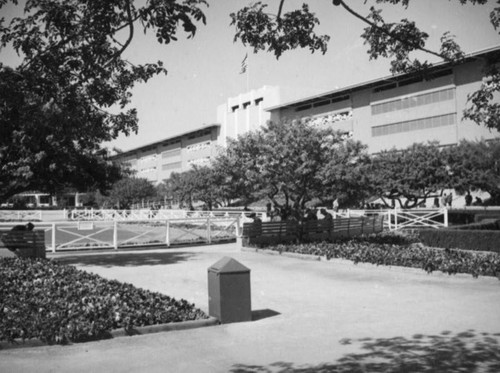 Santa Anita Racetrack paddock and grandstand