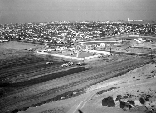 Holly Park construction site, Hawthorne, looking northeast