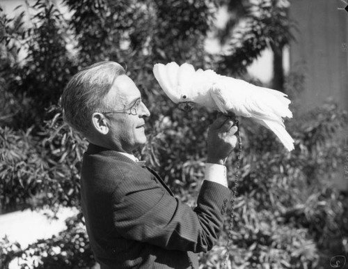 Man with cockatoo