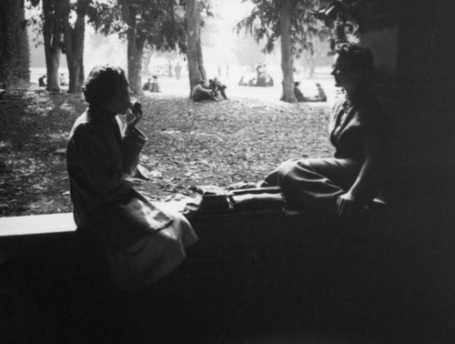 Students relaxing in the commons at Los Angeles Junior College