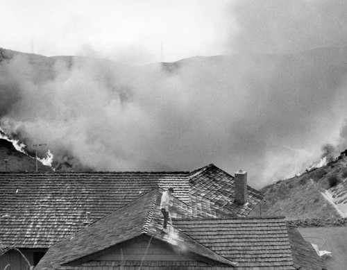 Wetting down the roof