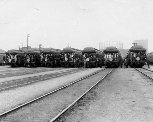 Seven trains ready to leave