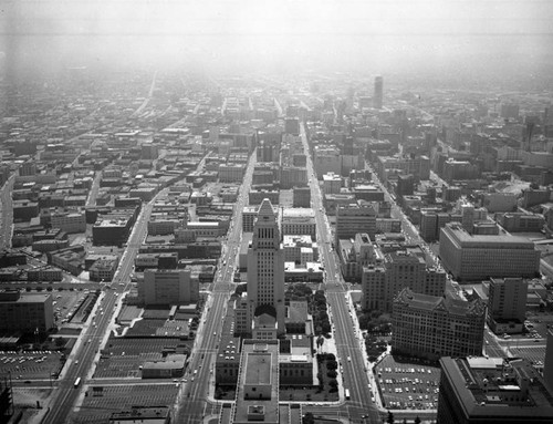 Civic Center neighborhood, Los Angeles, looking southwest