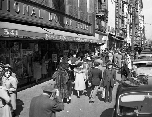 Crowds on Broadway