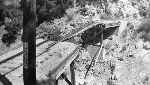 Broken train trestle