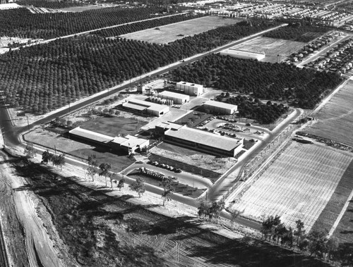 Crescent Way, Muller Street and Santa Ana Freeway, looking southeast