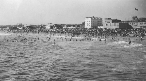 Crowded beach at Long Beach