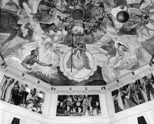 Ceiling and murals at Griffith Observatory