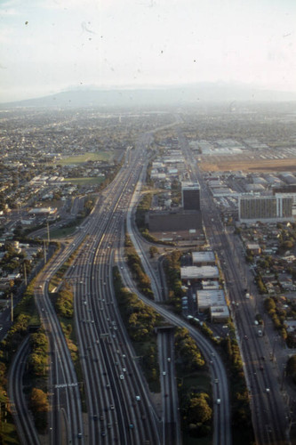 Final approach to Los Angeles International Airport from the air