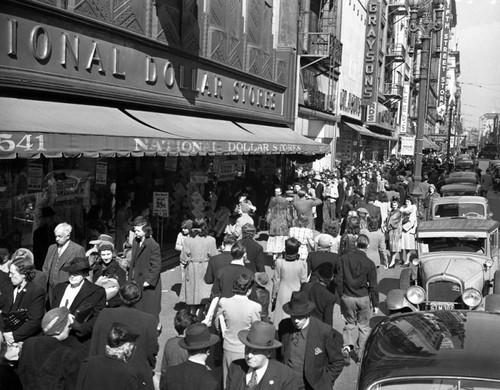 Crowds on Broadway