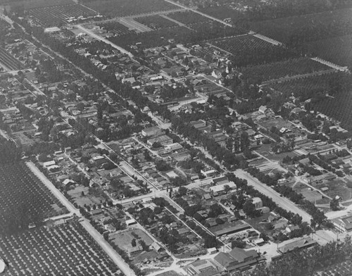 Residential homes and agricultural fields