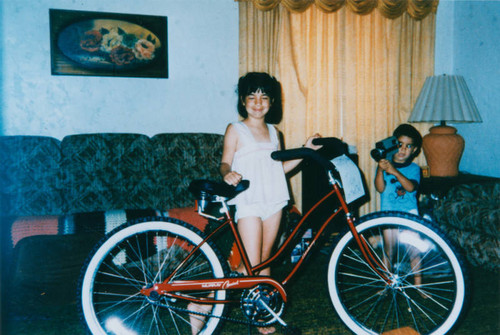 Girl with a new bike